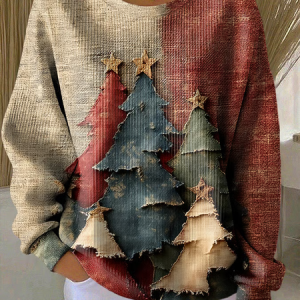 Women Christmas Crew Neck Printing Casual Spring/Fall Long Sleeve Sweatshirt, JustFashionNow Sweatshirts & Hoodies, color:As Picture|size:5XL,