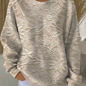 Vintage Crew Neck 3D Printing Sweatshirt, Hoodies & Sweatshirts, color:Oatmeal|size:5XL, catalog Noracora shop