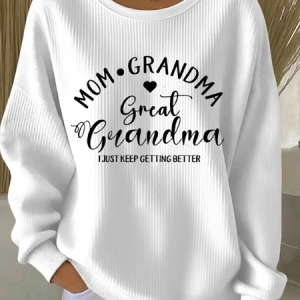 Casual Crew Neck Text Letters Sweatshirt Printing, Hoodies & Sweatshirts, color:White|size:5XL, catalog Noracora shop