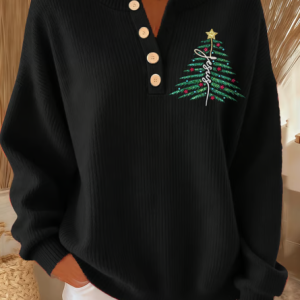 Women Christmas Long Sleeve Comfy Casual Sweater, Sweaters, color:Black|size:4XL, catalog Noracora shop