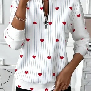 Vintage Crew Neck Striped Sweatshirt, Hoodies & Sweatshirts, color:White|size:5XL, catalog Noracora shop