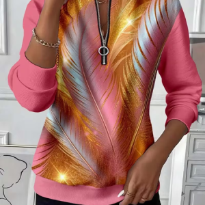 Casual Crew Neck Abstract Sweatshirt Printing, Hoodies & Sweatshirts, color:Pink|size:5XL, catalog Noracora shop