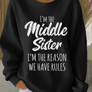 Casual Crew Neck Text Letters Sweatshirt Printing, Hoodies & Sweatshirts, color:Black|size:5XL, catalog Noracora shop