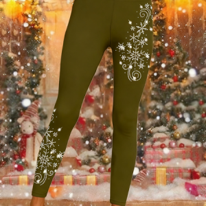 Vintage Holiday 3D Printing Long Leggings, Leggings, color:Army Green|size:4XL, catalog Noracora shop