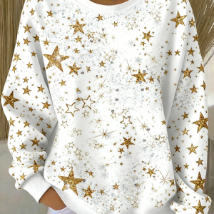 Vintage Crew Neck Star Sweatshirt, Hoodies & Sweatshirts, color:White|size:5XL, catalog Noracora shop