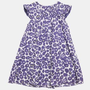 Baby Dior Blue Floral Print Cotton A-Line Sun Dress Set 36M, Clothing - Luxury Closet