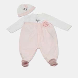 Balmain Baby Pink Cotton Growsuit Set 9M, Clothing - Luxury Closet