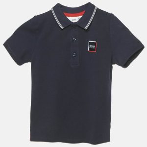Boss By Hugo Boss Kids Navy Blue Cotton Pique Polo T-Shirt 3 Yrs, Clothing - Luxury Closet