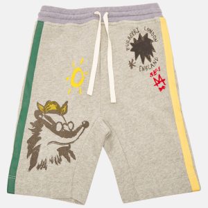 Burberry Kids Grey Printed Cotton Knit Shorts 8 Yrs, Clothing - Luxury Closet