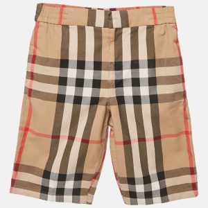 Burberry Kids Beige Herbie Checks Cotton Shorts 14Yrs, Clothing - Luxury Closet
