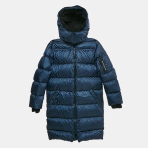 Burberry Children Navy Blue Synthetic Detachable Hood Quilted Briton Down Jacket 10 Yrs, Clothing - Luxury Closet