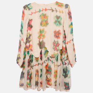 Chloe Multicolor Abstract Print Silk Sequin Detail Dress 10 Yrs, Clothing - Luxury Closet