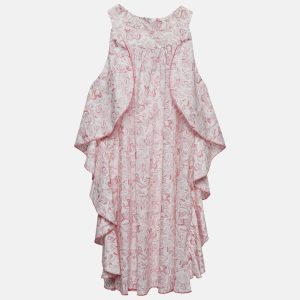 Christian Dior Kids Pink Printed Cotton Ruffle Detail Dress 8 Yrs, Clothing - Luxury Closet