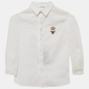 Dolce & Gabbana Kids White Cotton Long Sleeve Shirt 6 Yrs, Clothing - Luxury Closet