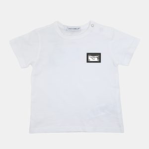Dolce & Gabbana White Jersey Logo T Shirt 6-9 Month, Clothing - Luxury Closet