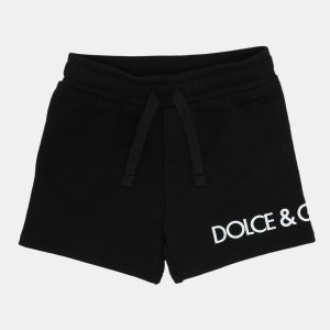 Dolce & Gabbana Black Knit Logo Print Shorts 6-9 Month, Clothing - Luxury Closet
