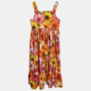 Dolce & Gabbana Multicolor Floral Printed Cotton Poplin Dress (11-12 Yrs), Clothing - Luxury Closet