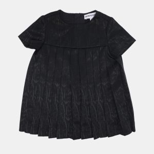 Emporio Armani Black Jersey Pleated Dress 9M, Clothing - Luxury Closet