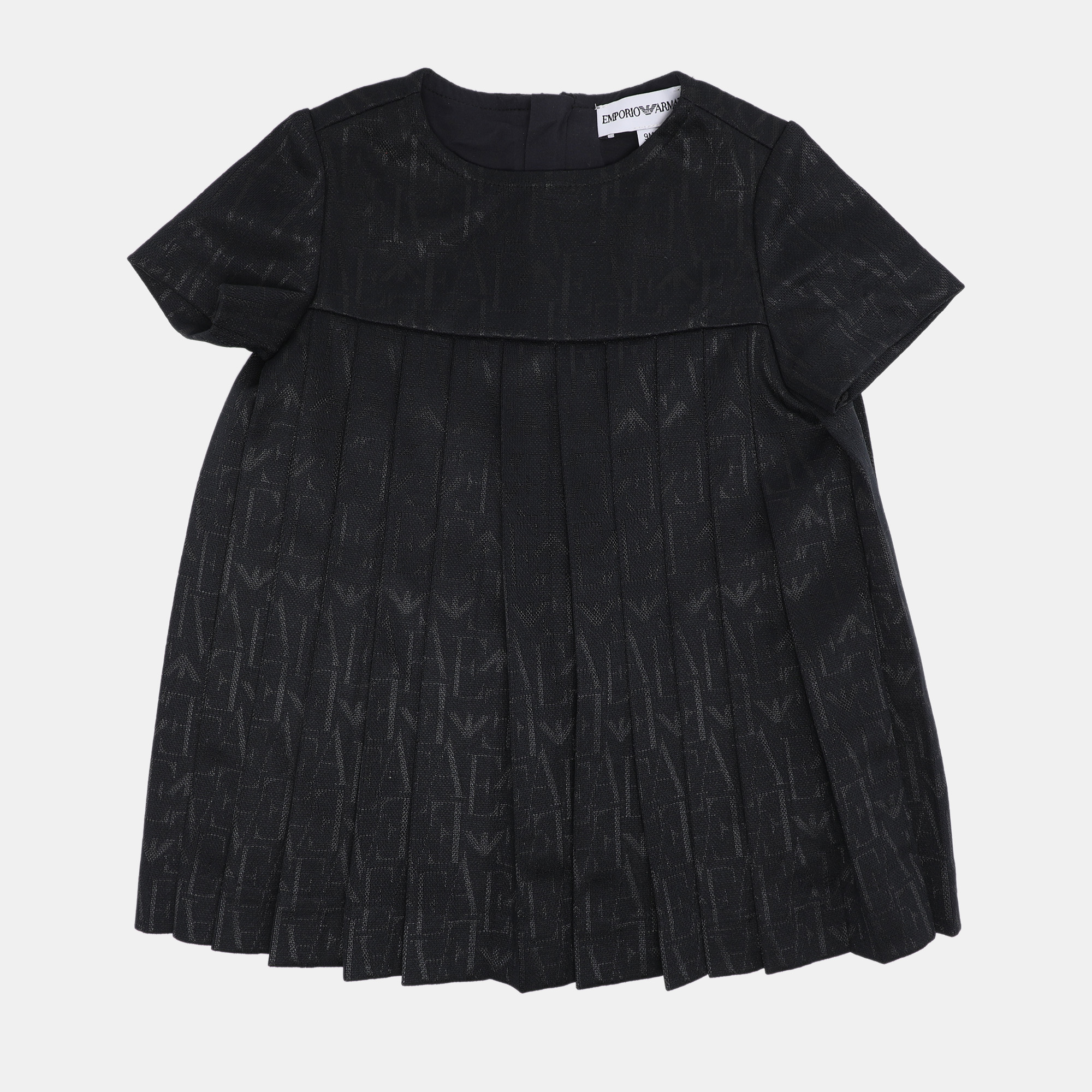 Emporio Armani Black Jersey Pleated Dress 9M, Clothing - Luxury Closet
