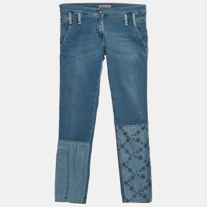 Ermanno Scervino Junior Blue Denim Embroidery Patch Detail Jeans 10 Yrs Waist 24", Clothing - Luxury Closet