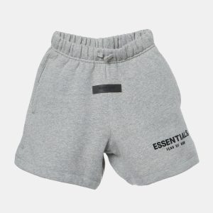 Fear of God Grey Logo Applique Cotton Shorts 6-7Yrs, Clothing - Luxury Closet