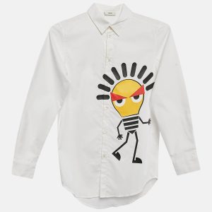 Fendi Kids White Bulb Print Cotton Shirt Size 12 Yrs, Clothing - Luxury Closet