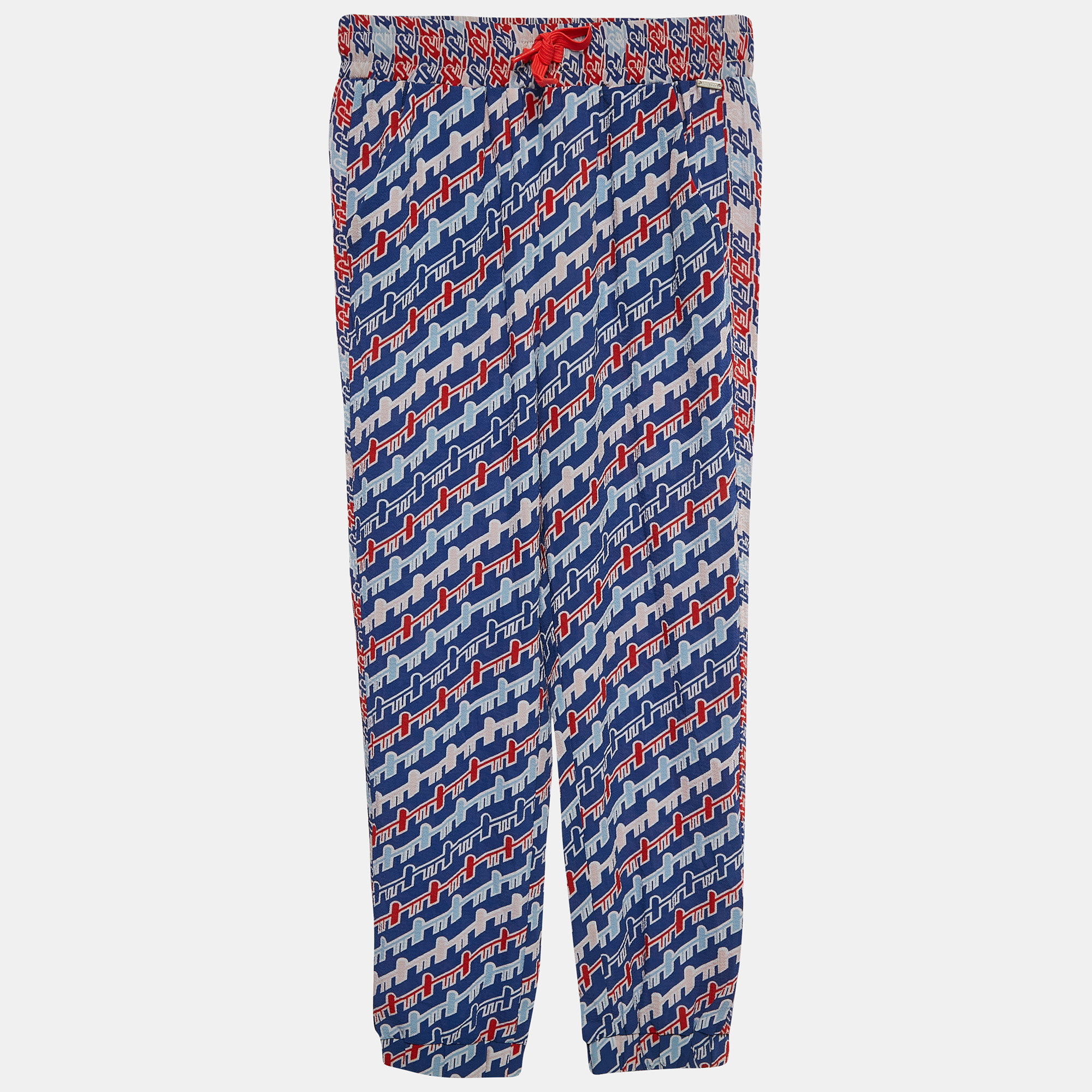 Kenzo Kids Royal Blue Printed Crepe Pants 8 Yrs, Clothing - Luxury Closet