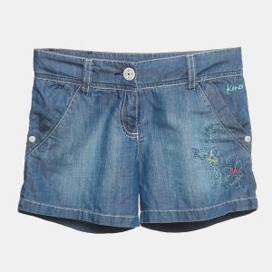 Kenzo Blue Floral Embroidered Denim Shorts 10 Yrs, Clothing - Luxury Closet