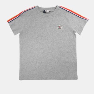 Moncler Grey Jersey Logo Patch T-Shirt 6 Yrs, Clothing - Luxury Closet