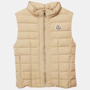 Moncler Beige Synthetic Down Gilet 10Yrs, Clothing - Luxury Closet