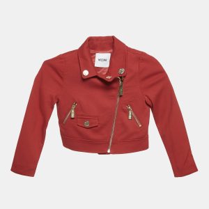 Moschino Kid Red Jersey Zip-Up Jacket 4 Yrs, Clothing - Luxury Closet