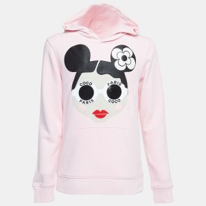 Nil+Mon Pink Sunglass Girl Patch Cotton Hoodie (12-14 Yrs), Clothing - Luxury Closet