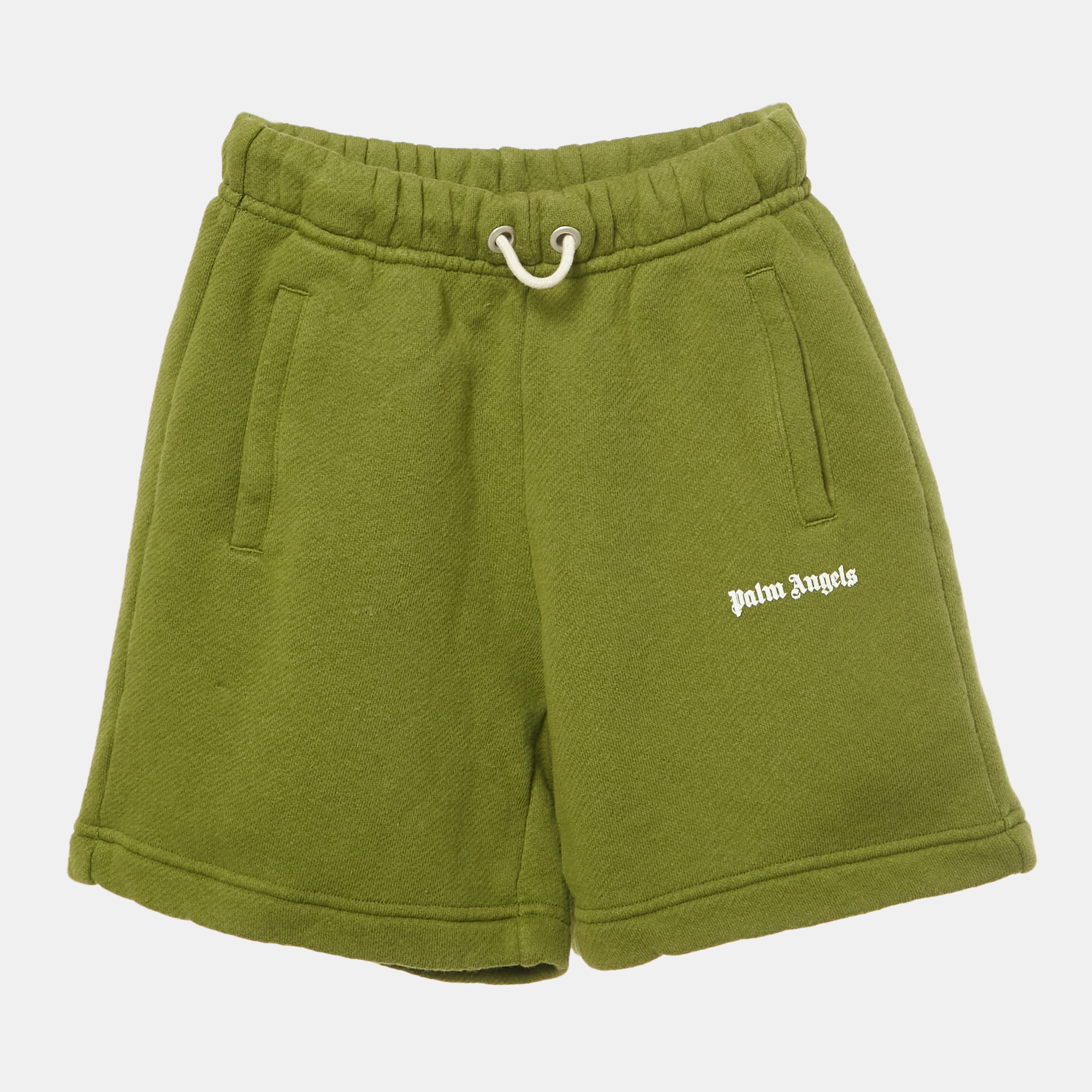 Palm Angels Kids Green Logo Print Shorts 6Yrs, Clothing - Luxury Closet