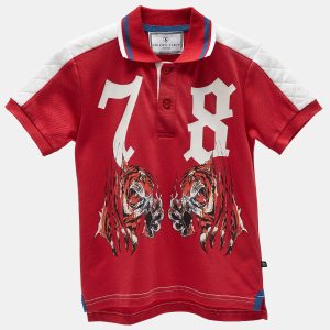 Philipp Plein Junior Red Printed Roar Polo T-Shirt 8 Yrs, Clothing - Luxury Closet