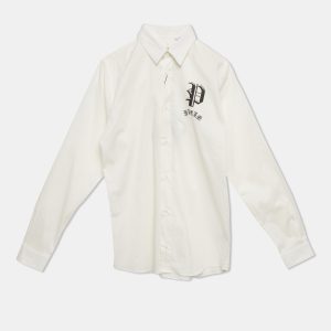 Philipp Plein Junior White Cotton Long Sleeve Shirt 12 Yrs, Clothing - Luxury Closet