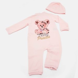 Philipp Plein Baby Pink Printed Jersey Growsuit and Cap 6-9M, Clothing - Luxury Closet