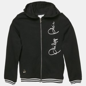 Philipp Plein Junior Kids Black Cotton Rhinestone Jacket 10-11 Yrs, Clothing - Luxury Closet