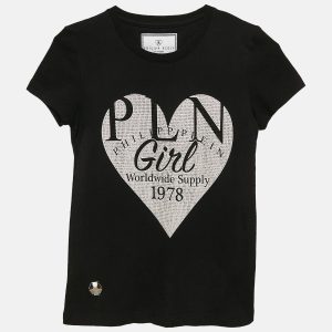 Philipp Plein Junior Black Crystal Jersey T-Shirt 8-9 Yrs, Clothing - Luxury Closet