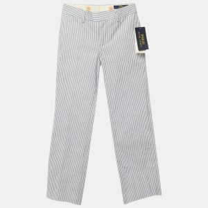 Polo Ralph Lauren Kids Blue Stripe Cotton Trousers 5 Yrs, Clothing - Luxury Closet