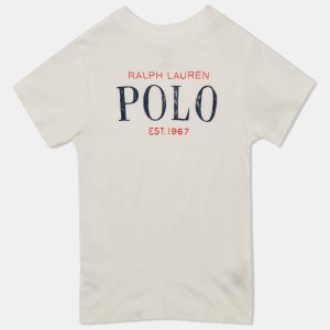 Polo Ralph Lauren Kids White Logo Print Jersey T-Shirt 3 Yrs, Clothing - Luxury Closet