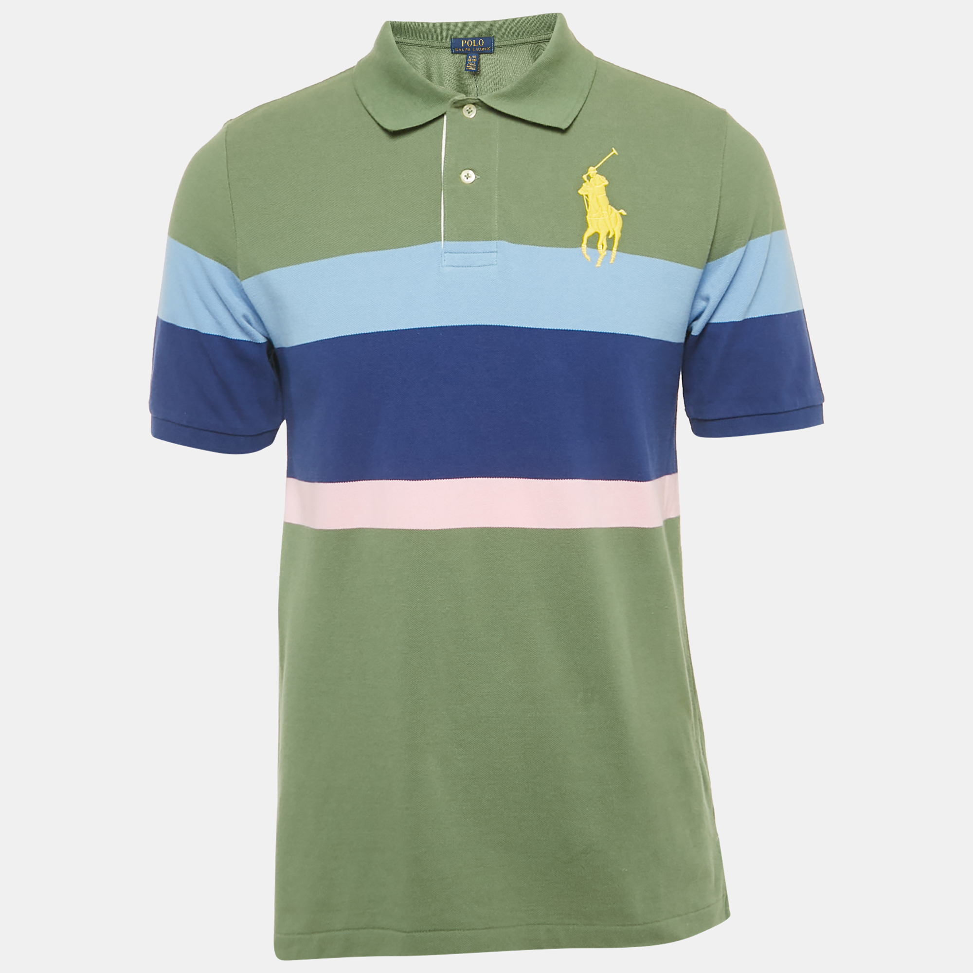 Polo Ralph Lauren Boys Green Big Pony Striped Cotton Polo T-Shirt 18-20 Yrs, Clothing - Luxury Closet
