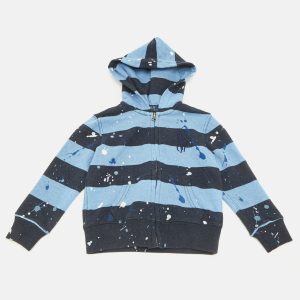 Polo Ralph Lauren Kids Blue Striped Cotton Zip-Up Jacket 3Yrs, Clothing - Luxury Closet