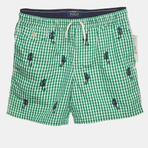 Polo Ralph Lauren Kids Green Checks Cotton Shorts M/10-12Yrs, Clothing - Luxury Closet