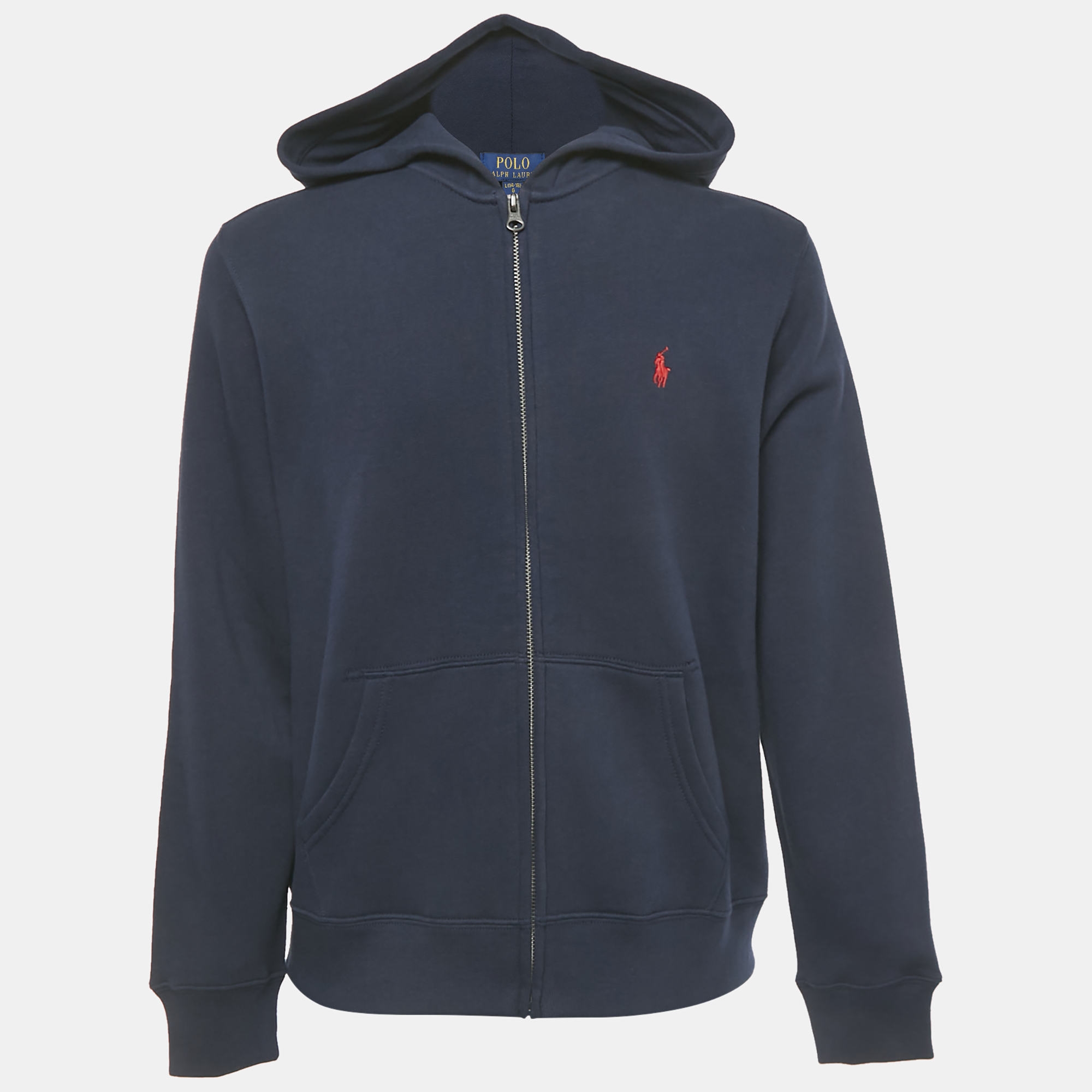 Polo Ralph Lauren Navy Blue Cotton Hooded Jacket L/14-16Yrs, Clothing - Luxury Closet