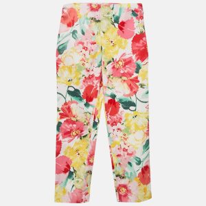 Polo Ralph Lauren Kids Multicolor Floral Print Cotton Trousers 5 Yrs, Clothing - Luxury Closet