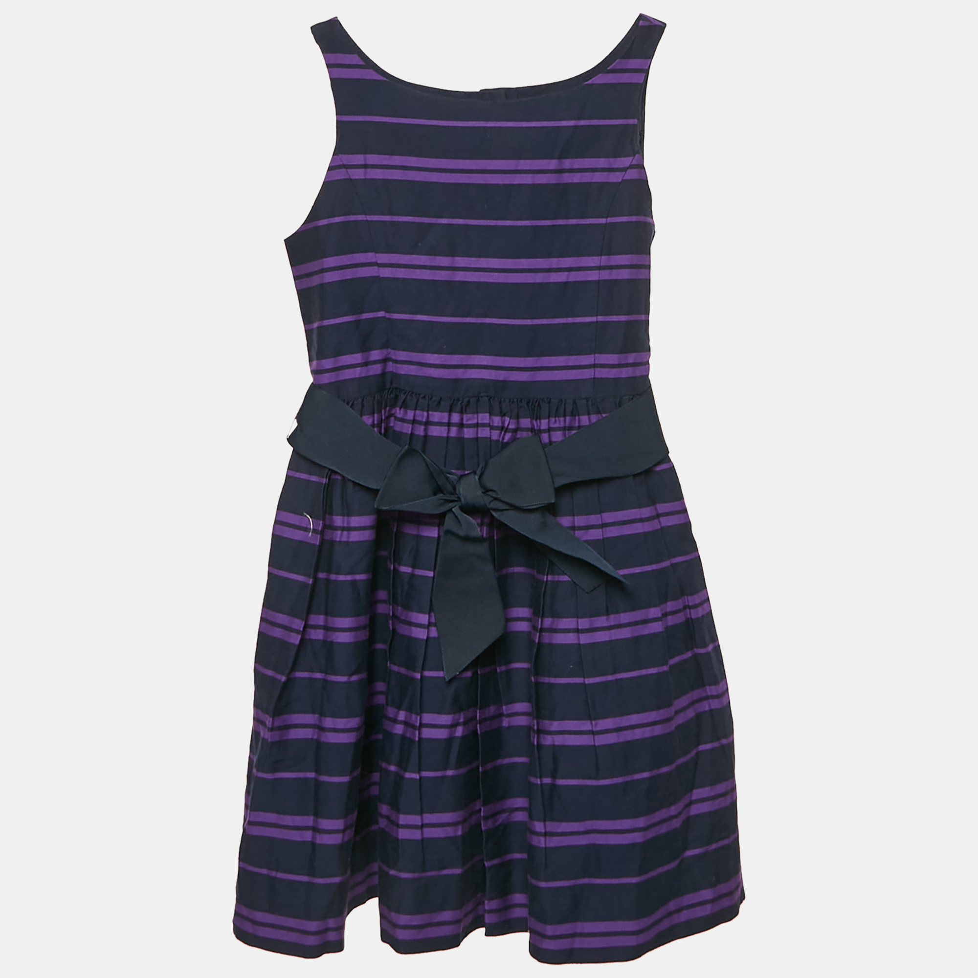 Polo Ralph Lauren Kids Newport Navy Stripe Cotton Sleeveless Fit and Flare Dress 6 Yrs, Clothing - Luxury Closet