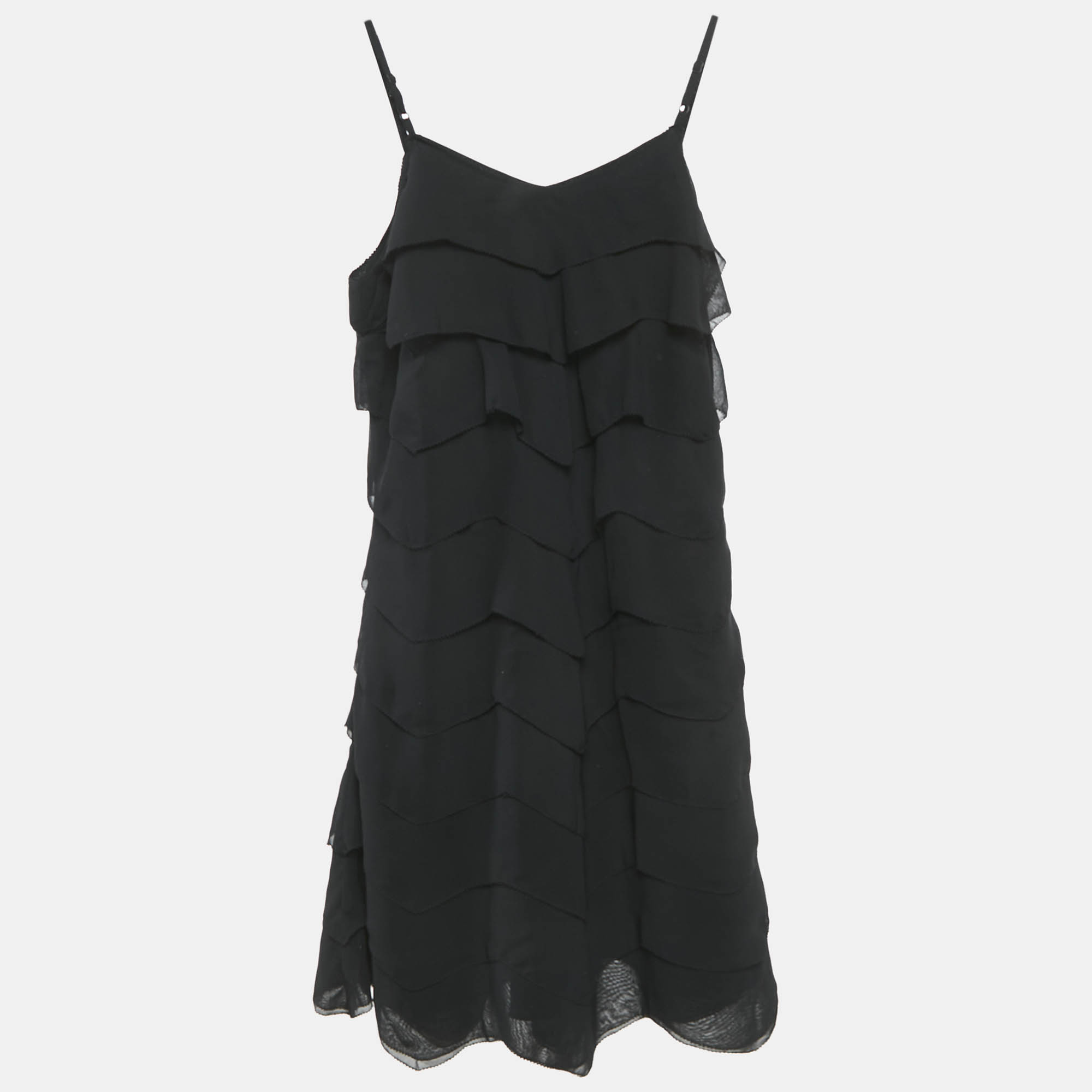 Polo Ralph Lauren Kids Black Crepe Ruffled Sleeveless Dress 12 Yrs, Clothing - Luxury Closet