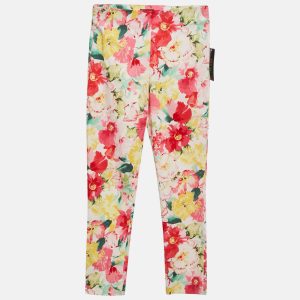 Polo Ralph Lauren Girls Multicolor Floral Print Cotton Trousers 16Yrs, Clothing - Luxury Closet