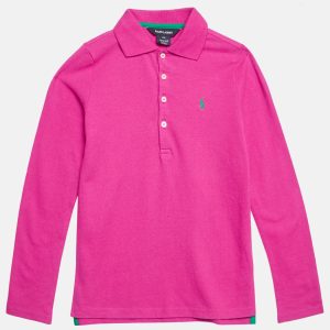 Ralph Lauren Kids Preppy Pink Cotton Pique Long Sleeve Polo T-Shirt 6 Yrs, Clothing - Luxury Closet