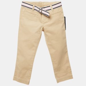 Ralph Lauren Kids Royal Khaki Beige Cotton Chino Slim Pants 3 Yrs, Clothing - Luxury Closet